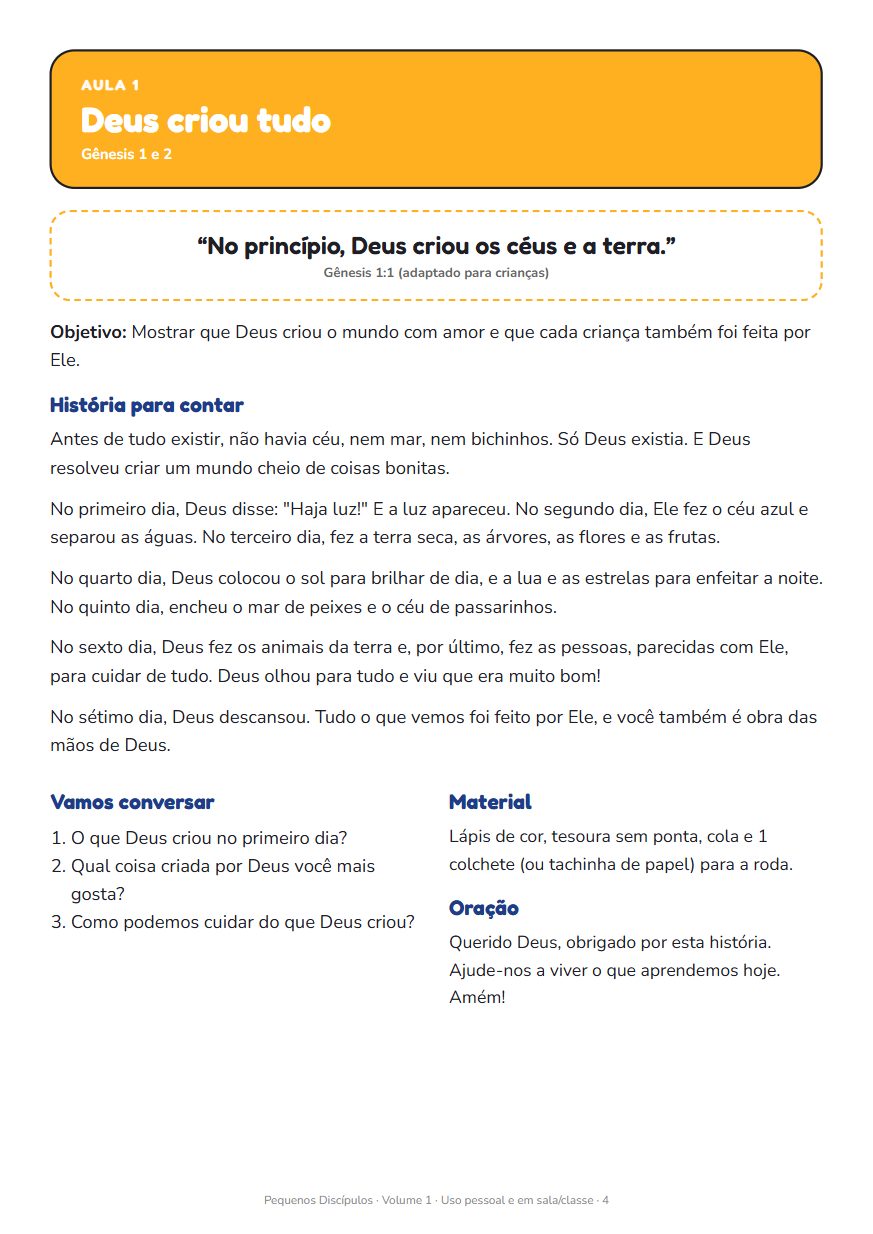 Página do guia do professor